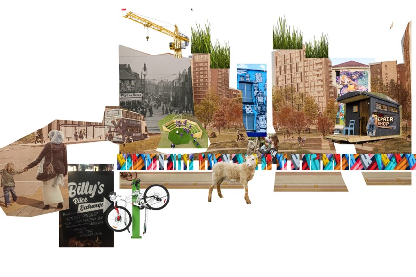 A collage image created by local residents of the Bedminster Green development